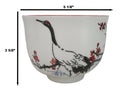 Japanese Crane On Cherry Blossoms Ceramic Donburi Ramen Bowl With Chopsticks Set