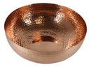 Large 13.75"D Round Hammered Iron Metal Serving Or Mixing Bowl Copper Finish