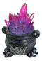 Wicca Triple Moon Pentagram And Zodiac Symbols LED Crystals Cauldron With Toads