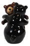 Ceramic Black And Grizzly Brown Bears Hugging Dancing Salt And Pepper Shakers