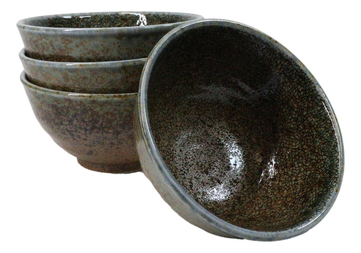 Set Of 4 Japanese Sunaji Kairagi Porcelain Small Rice Soup Appetizer Bowls 11oz
