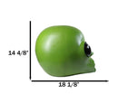 Oversized UFO Space Invader Martian Green ET Roswell Alien Head Skull Statue 18"