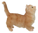 Realistic Curious Feline Orange Tabby Munchkin Cat Kitten Mini Figurine
