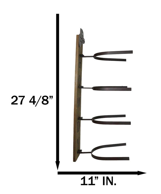 Rustic Western Howdy 4 Slot Cowboy Cowgirl Hats Wall Rack Hanger Organizer