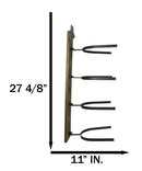 Rustic Western Howdy 4 Slot Cowboy Cowgirl Hats Wall Rack Hanger Organizer