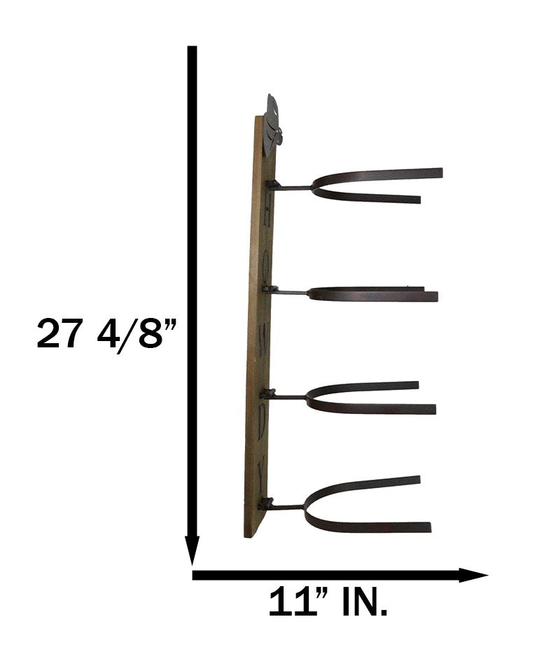 Rustic Western Howdy 4 Slot Cowboy Cowgirl Hats Wall Rack Hanger Organizer