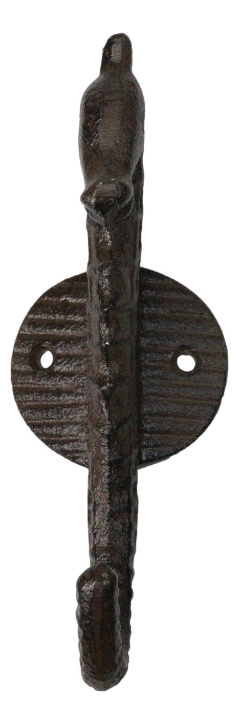 Pack of 2 Rustic Cast Iron Coastal Marine Ocean Nautical Seahorse Wall Hooks