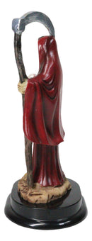 Red Robe Santa Muerte With Scythe Patroness Of Love And Romance Figurine 5"H