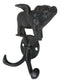 Rustic Cast Iron Black Country Farmhouse Flying Angel Porky Pig Double Wal Hooks