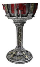Medieval Swordsman Red Templar Crusader Knight Suit of Armor Wine Goblet