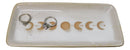Cream White Ceramic Wicca Witchcraft Moon Phase Trinket Tray Dish Platter 7"L
