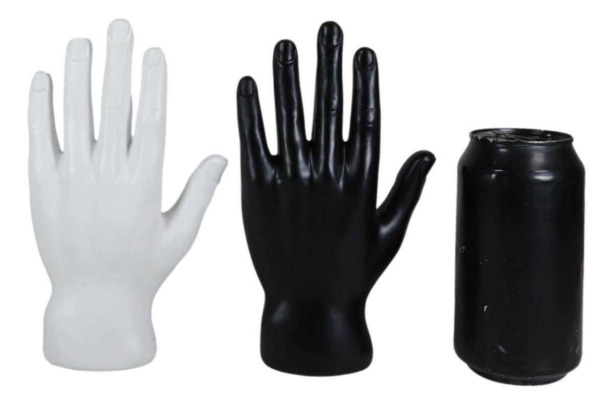 Ebros Psychic Fortune Teller Palmistry Hand Palm Figurine (Black & White Set) - Ebros Gift