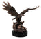 Majestic Bald Eagle Mother Spreading Her Wings Over Her Chick Bronzed Figurine