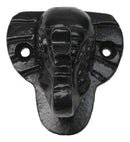Pack of 2 Black Cast Iron Safari Wildlife Jungle Elephant Small Wall Hooks