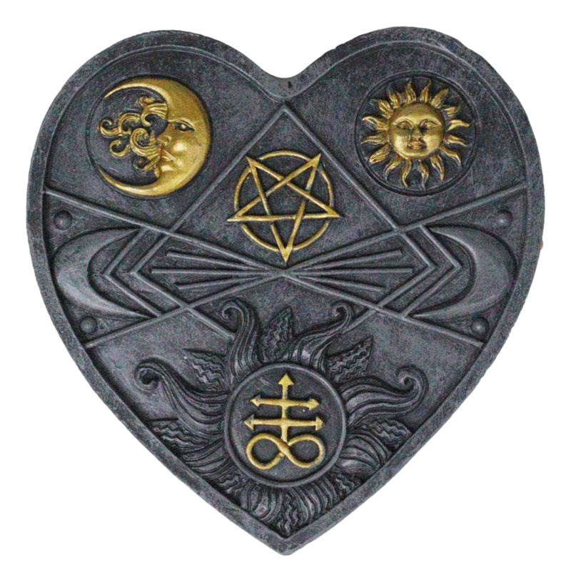 Astrology Sun And Moon Baphomet Pentagram Heart Shaped Decorative Jewelry Box