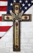 Large Patriotic United States Navy Eagle and Anchor Emblem Wall Cross Plaque