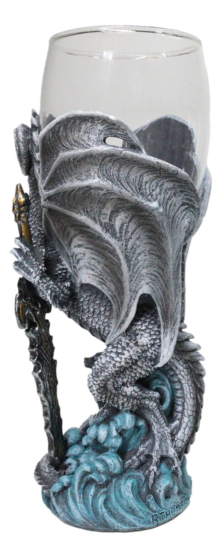 Ruth Thompson Elemental Dragon Omega Blade Sword Glass Wine Goblet Chalice Cup