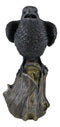 Ebros Large 14" Long Gothic Raven Crow Perching On Tree Stump Statue Figurine