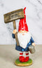 Whimsical Garden Mr Gnome With Hammer and Mushroom Farm Plank Sign Figurine