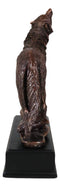Mystical Full Moon Howling Alpha Gray Wolf Statue In Bronze Electroplated Finish