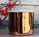 Modern Chic Sleek Copper Plated Storage Canister with Natural Marble Lid 2qt