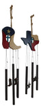 Pack of 2 Western Star Texas State Flag Cowboy Boot Turquoise Cross Wind Chimes
