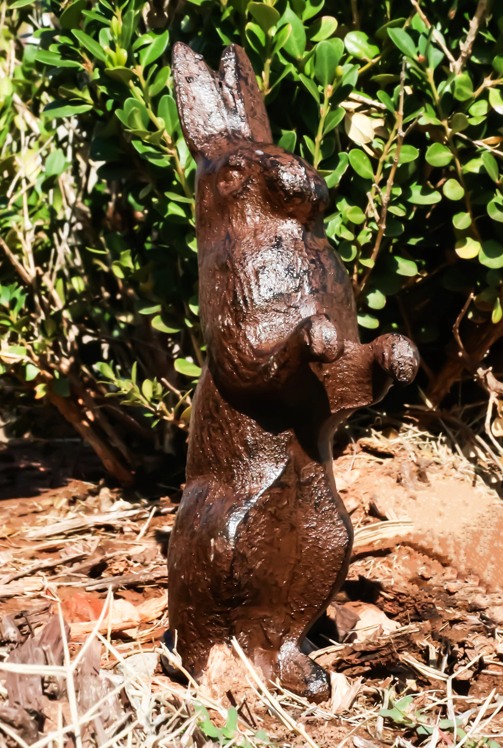 Rustic Cast Iron Cottage Standing Bunny Brer Rabbit Hare Metal Figurin ...