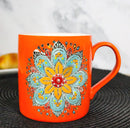 Orange Svadhishthana Sacral Chakra Zen Flower Of Life Mandala Circle Ceramic Mug