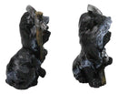 Set of 2 Halloween Grim Reaper Black Cats with Cloak and Scythe Figurines 4" H