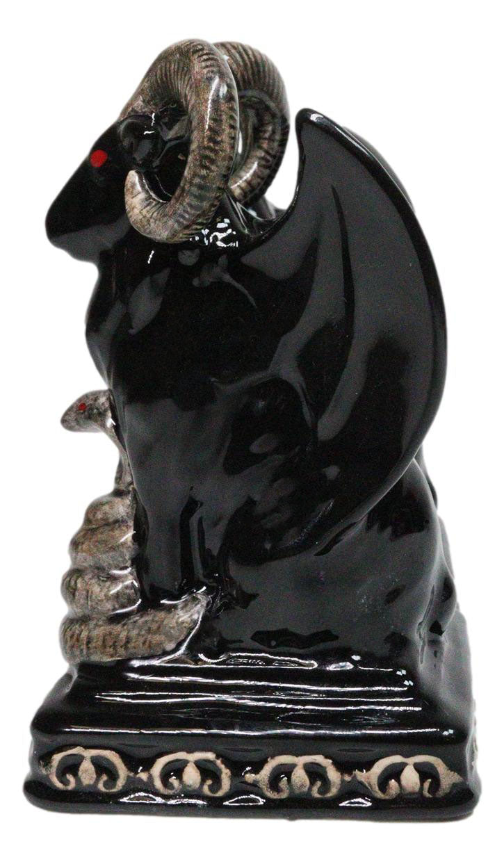 Ceramic Sabbatic Goat Baphomet With Cobra Ceramic Salt And Pepper Shakers Set