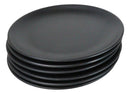 Pack Of 6 Black Silk Melamine Round Dinner Plates 10"D Restaurant Supply