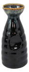 Glazed Ceramic Brown Waterfall Japanese Wine Sake Tokkuri Flask Pack of 6 Flasks