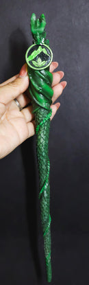 Green Earth Gaia Soul Drake Elemental Dragon Fantasy Cosplay Magic Wand 14" L