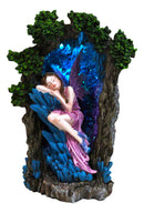 Sleeping Pink Fairy On Blue Crystals Enchanted Tree LED Backflow Incense Burner