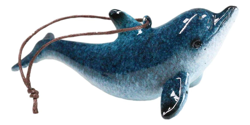 Set Of 6 Nautical Blue Dolphins Ocean Marine Wall Hanging Decor Tree Ornaments