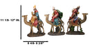 Nativity Three Wise Men Balthasar Caspar Melchior On Camels Figurine Set 12"H