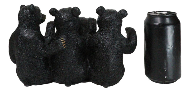 Rustic Western Forest Animal Whimsical 3 Black Bears Wine Bottle Holder Decor
