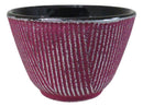 Pack Of 4 Magenta With Silver Hues Cast Iron Tetsubin Textured Tea Cups 3oz