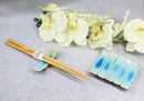 Pack Of 6 Blue Sky Aozora Kannyu Collection Porcelain Chopsticks Hashioki Rests