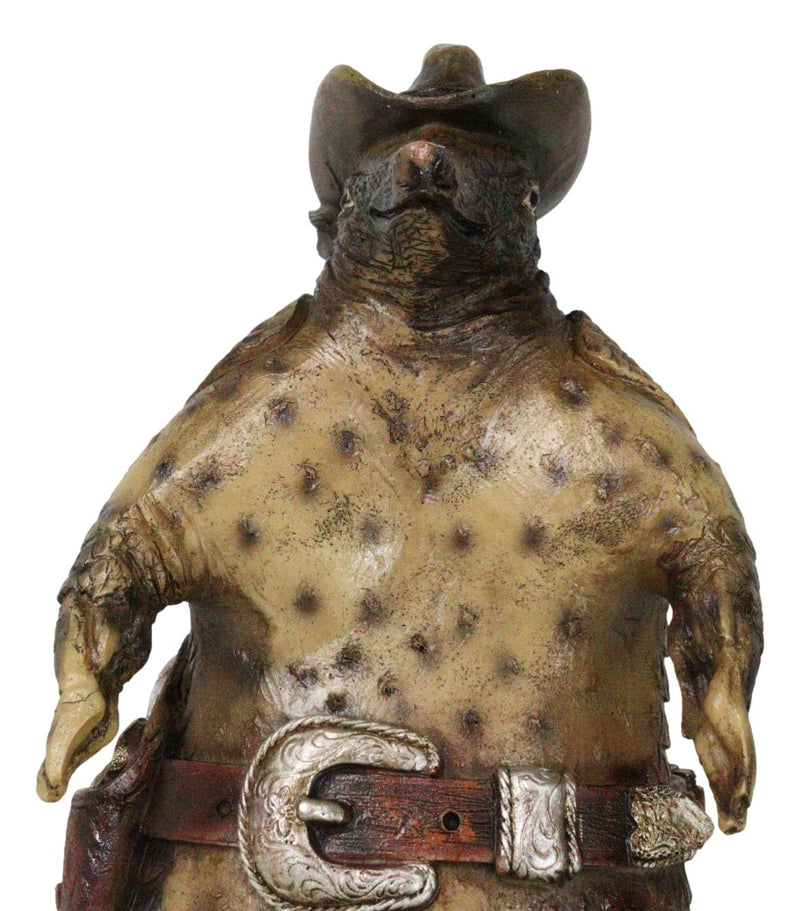 Western Cowboy Armadillo with Sheriff Gun Hat Badge Cell Phone Holder Figurine
