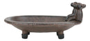 Cast Iron Rustic Bronze Bathtub With 2 Spouts Miniature Jewelry Dish Tray 6"L