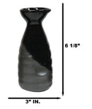 Pack Of 6 Twilight Black And Grey Waterfall Japanese Wine Sake Tokkuri Flask