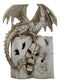 Skeleton Bone Dragon On Spell Book Of The Dead Skull Mummy LED Light Figurine