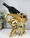 Feng Shui Golden Thai Buddha Elephant With Leaf and White Crystals Wine Holder