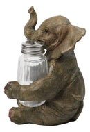 Safari Jungle Wildlife Whimsical Elephant Figurine Salt & Pepper Shakers Holder