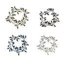 Set of 4 Large 17" Colorful Metal Tree of Life Floral Wreath Medallion Circle