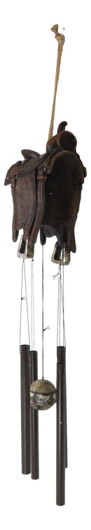 Western Country Cowboy Rustic Horse Saddle Decorative Wind Chime Garden Accent