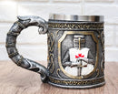 Scroll Patterned Coat Of Arms Medieval Templar Crusader Knight Tankard Mug 15oz