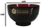 Japanese Black Red Lacquer Copolymer Plastic Rice Bowl Beehive Pattern Set Of 6