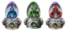 See Hear Speak No Evil Colorful Wyrmling Dragons In Acrylic Eggs Figurines Set
